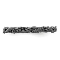 Sterling Silver Stackable Expressions Black-plated Twist Ring - Sophia Jewelers