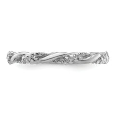 Sterling Silver Stackable Expressions Rhodium Twist Ring - Sophia Jewelers