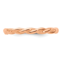 Sterling Silver Stackable Expressions Pink-plated Twist Ring - Sophia Jewelers