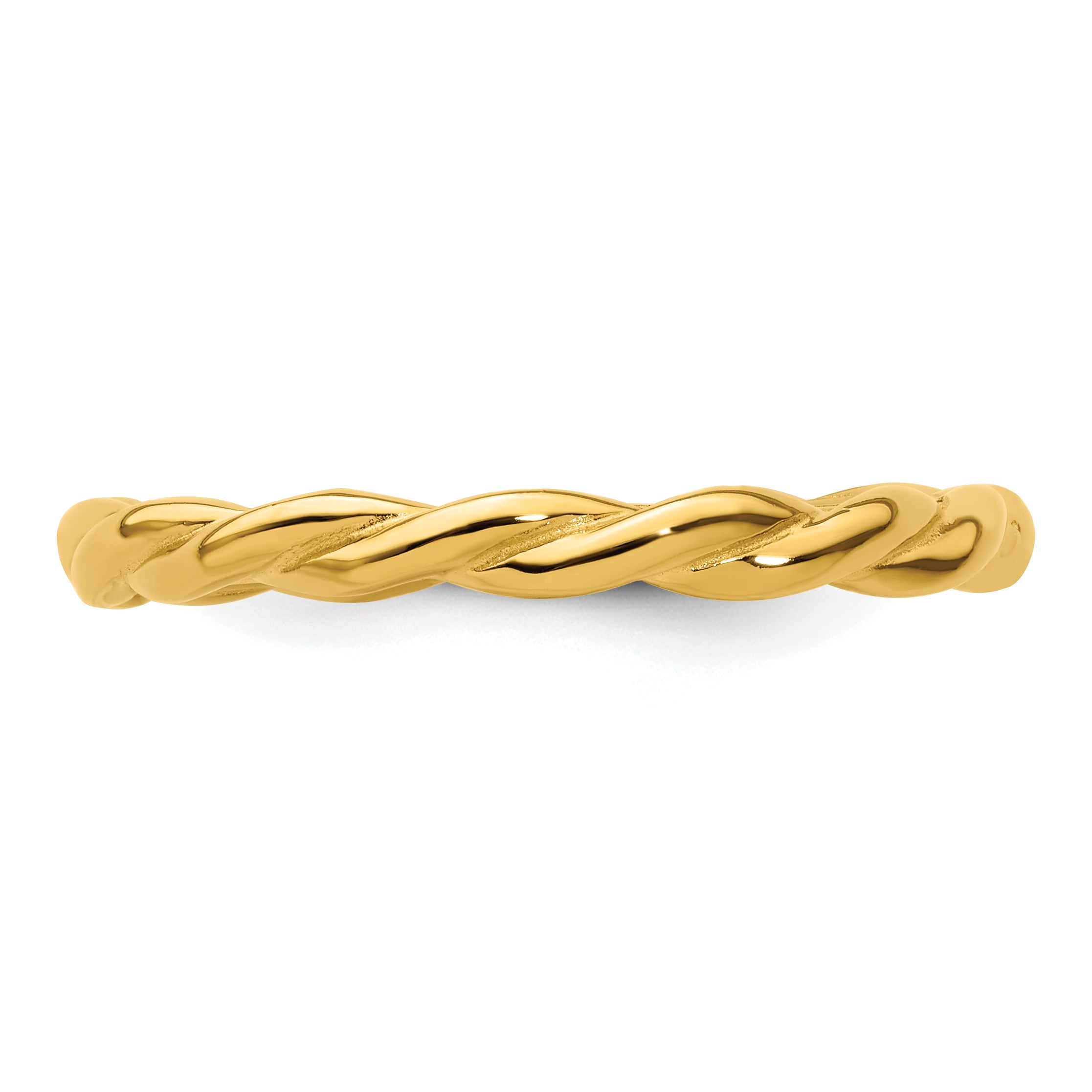 Sterling Silver Stackable Expressions Yellow-plated Twist Ring - Sophia Jewelers