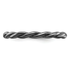 Sterling Silver Stackable Expressions Black-plated Twist Ring - Sophia Jewelers