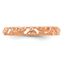 Sterling Silver Stackable Expressions Pink-plated Celtic Knot Ring - Sophia Jewelers