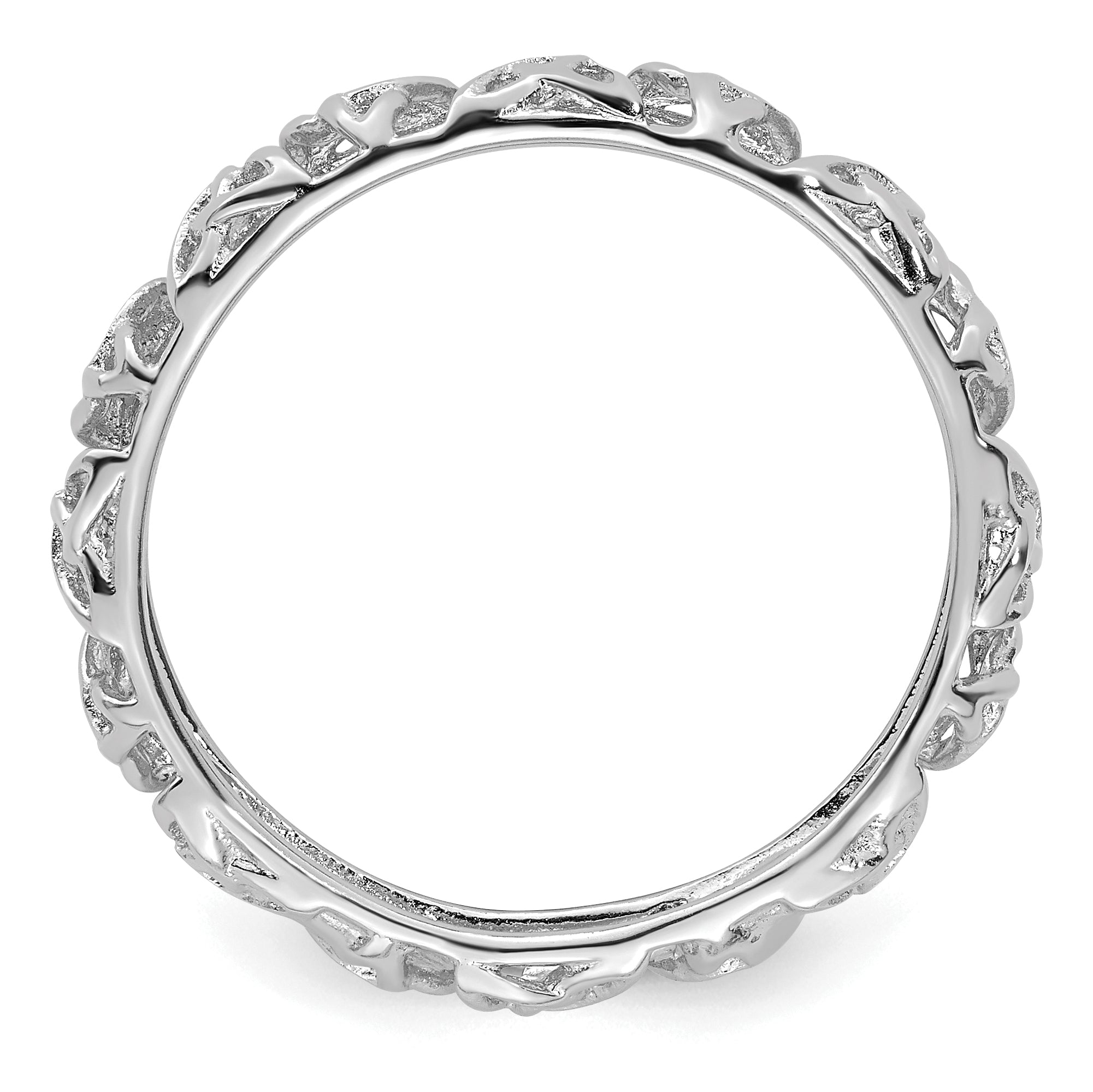 Sterling Silver Stackable Expressions Rhodium Celtic Knot Ring - Sophia Jewelers