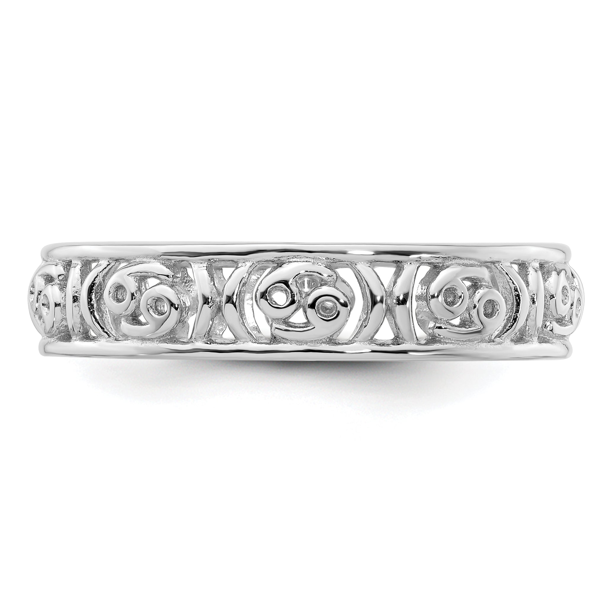 Sterling Silver Stackable Expressions Cancer Zodiac Ring - Sophia Jewelers