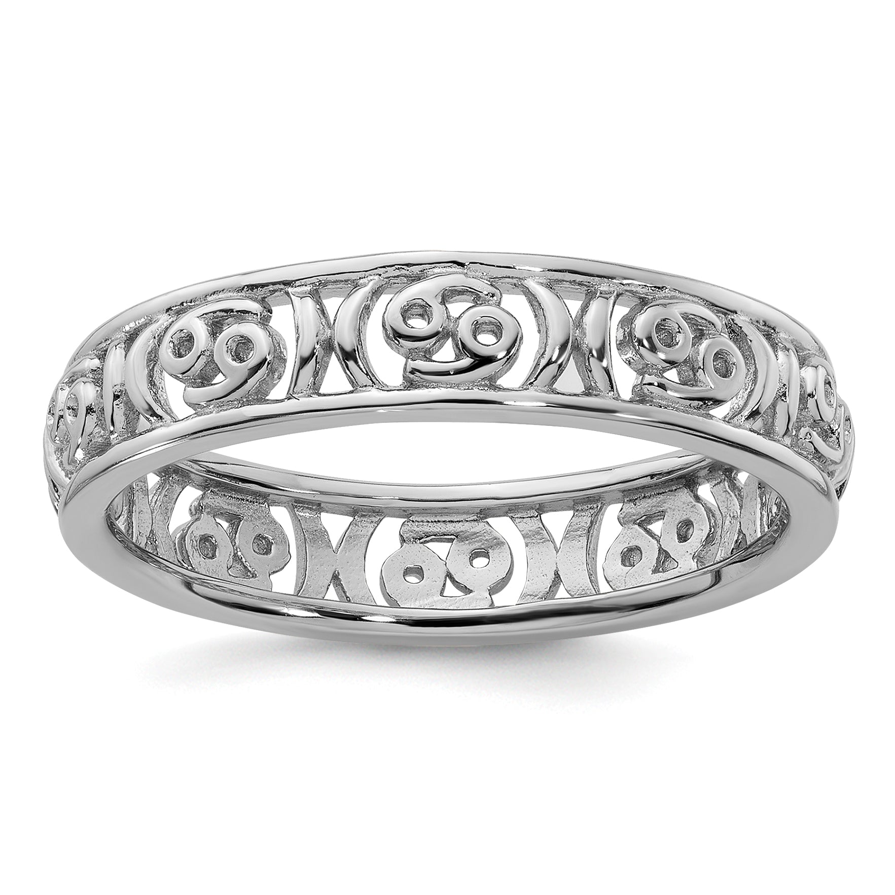 Sterling Silver Stackable Expressions Cancer Zodiac Ring - Sophia Jewelers