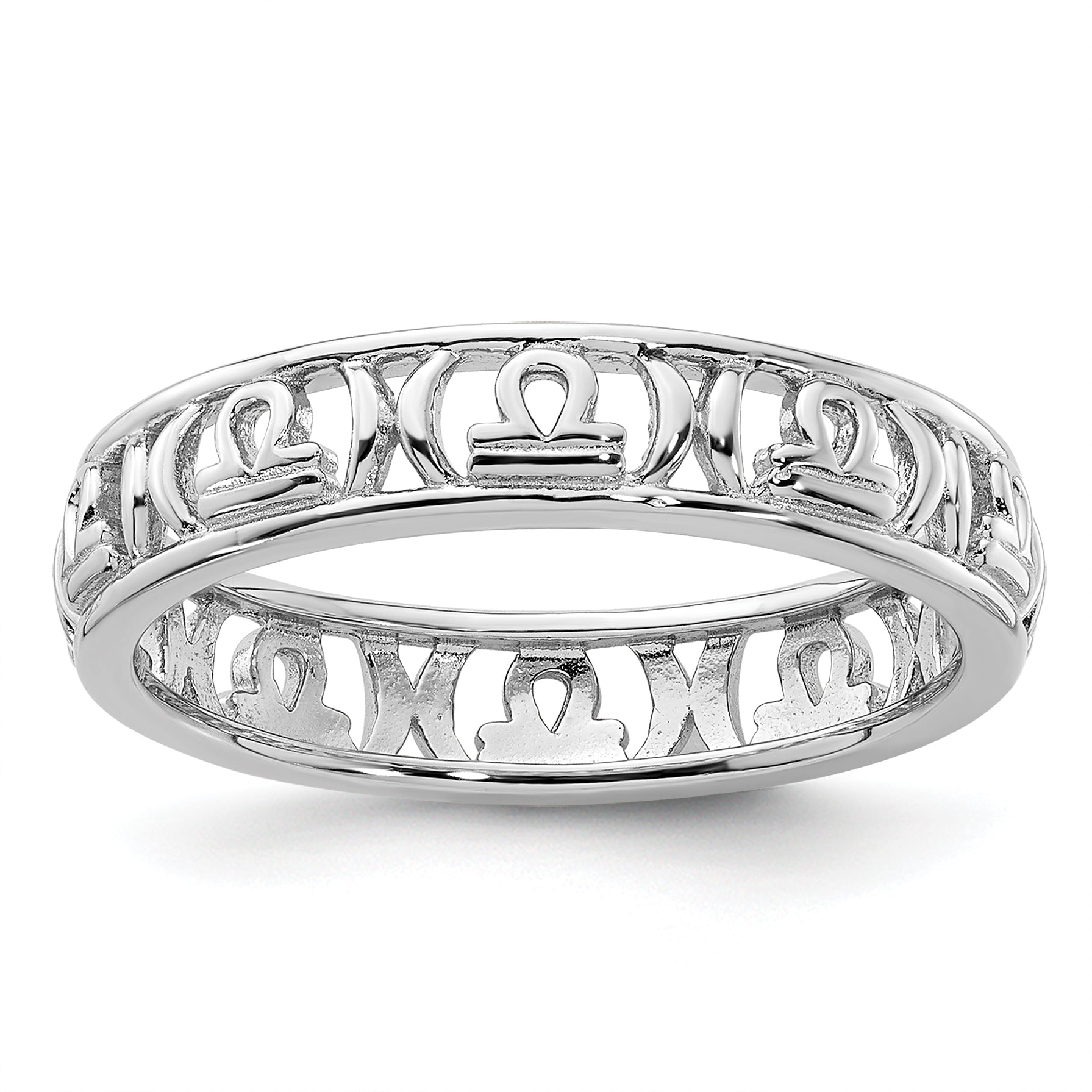 Sterling Silver Stackable Expressions Libra Zodiac Ring - Sophia Jewelers