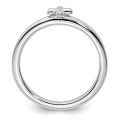 Sterling Silver Stackable Expressions Rhodium-Plated Cross Ring - Sophia Jewelers