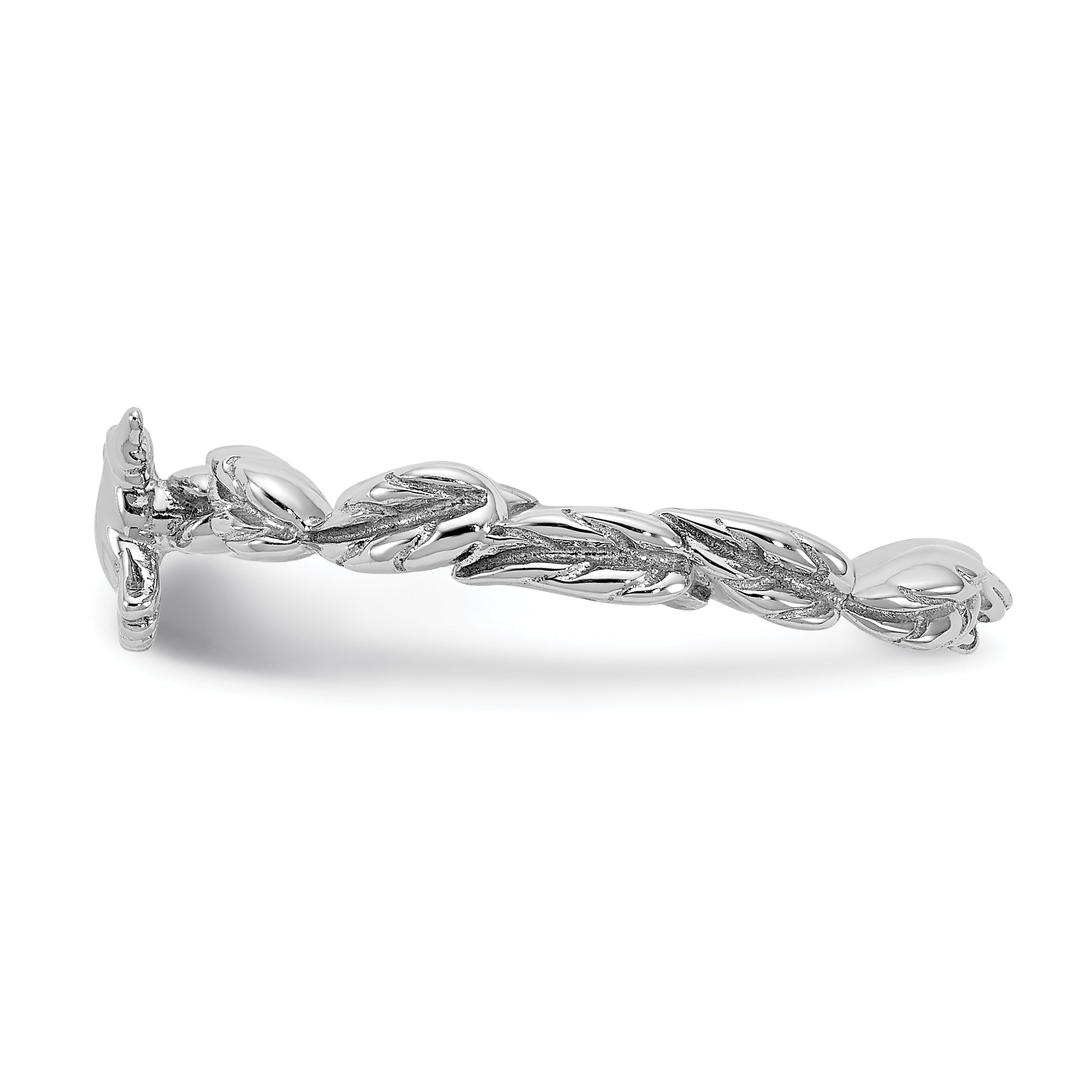 Sterling Silver Stackable Expressions Rhodium-plated Polished Dove Ring - Sophia Jewelers