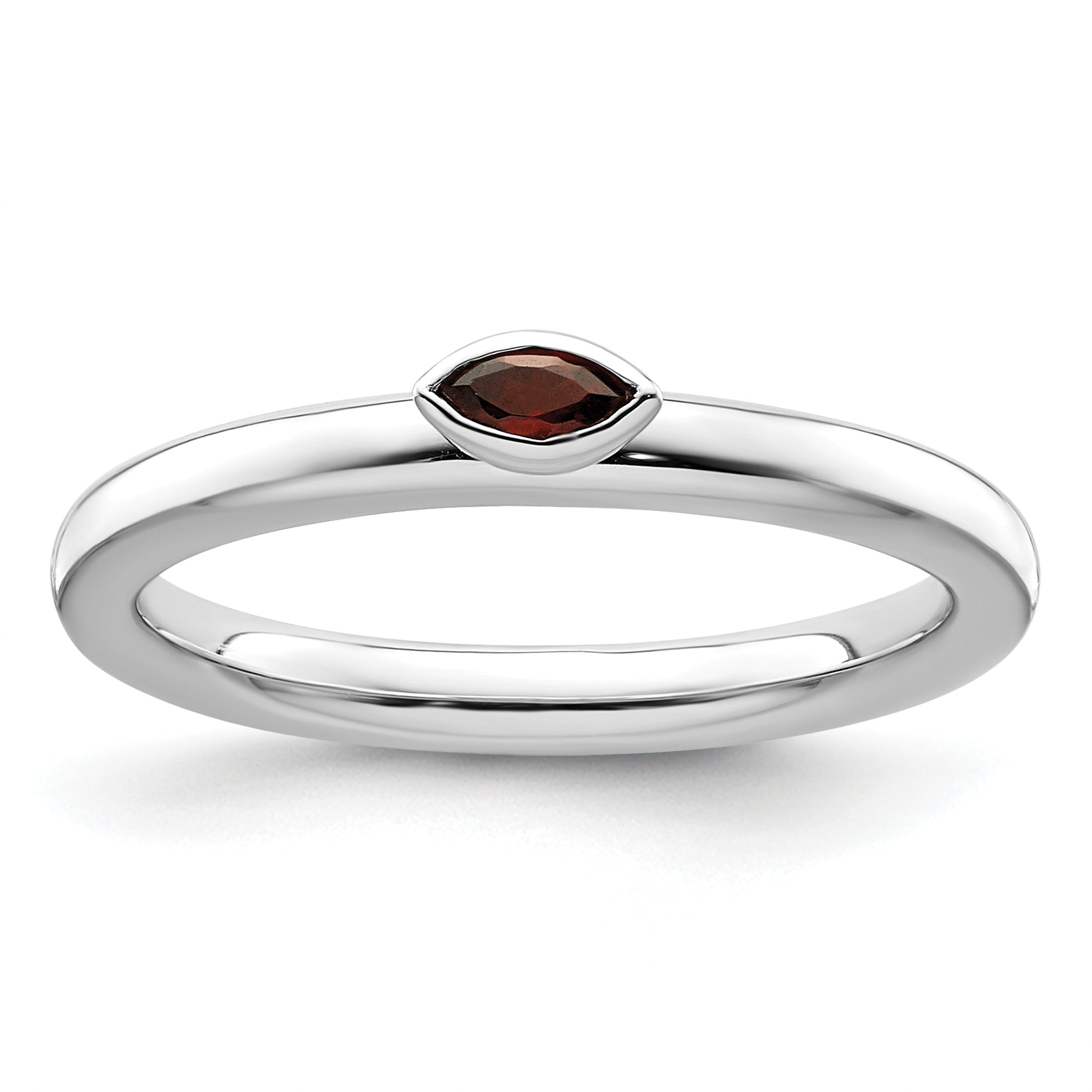 Sterling Silver Stackable Expressions Garnet Ring - Sophia Jewelers