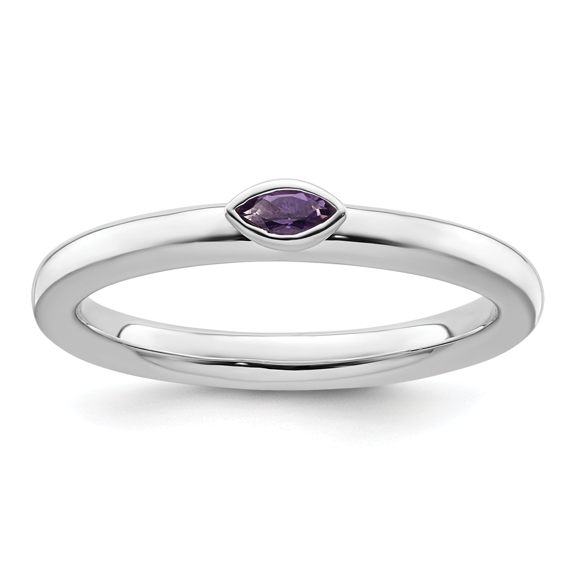 Sterling Silver Stackable Expressions Amethyst Ring - Sophia Jewelers