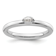 Sterling Silver Stackable Expressions White Topaz Ring - Sophia Jewelers