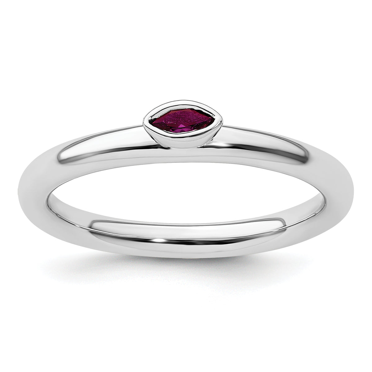 Sterling Silver Stackable Expressions Created Ruby Ring - Sophia Jewelers