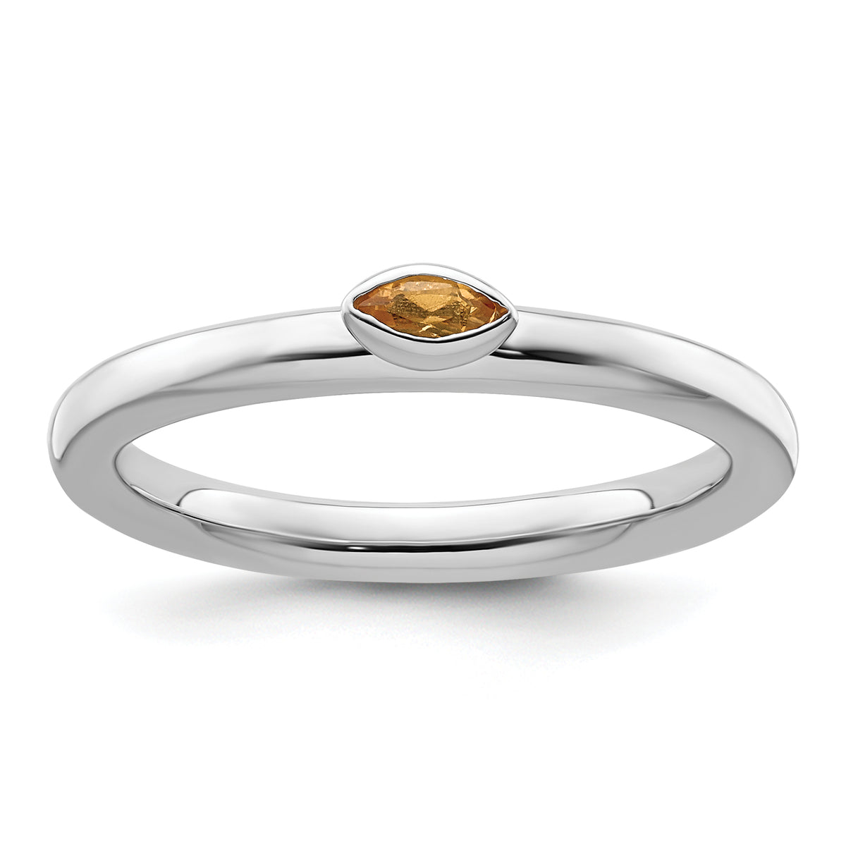 Sterling Silver Stackable Expressions Citrine Ring - Sophia Jewelers