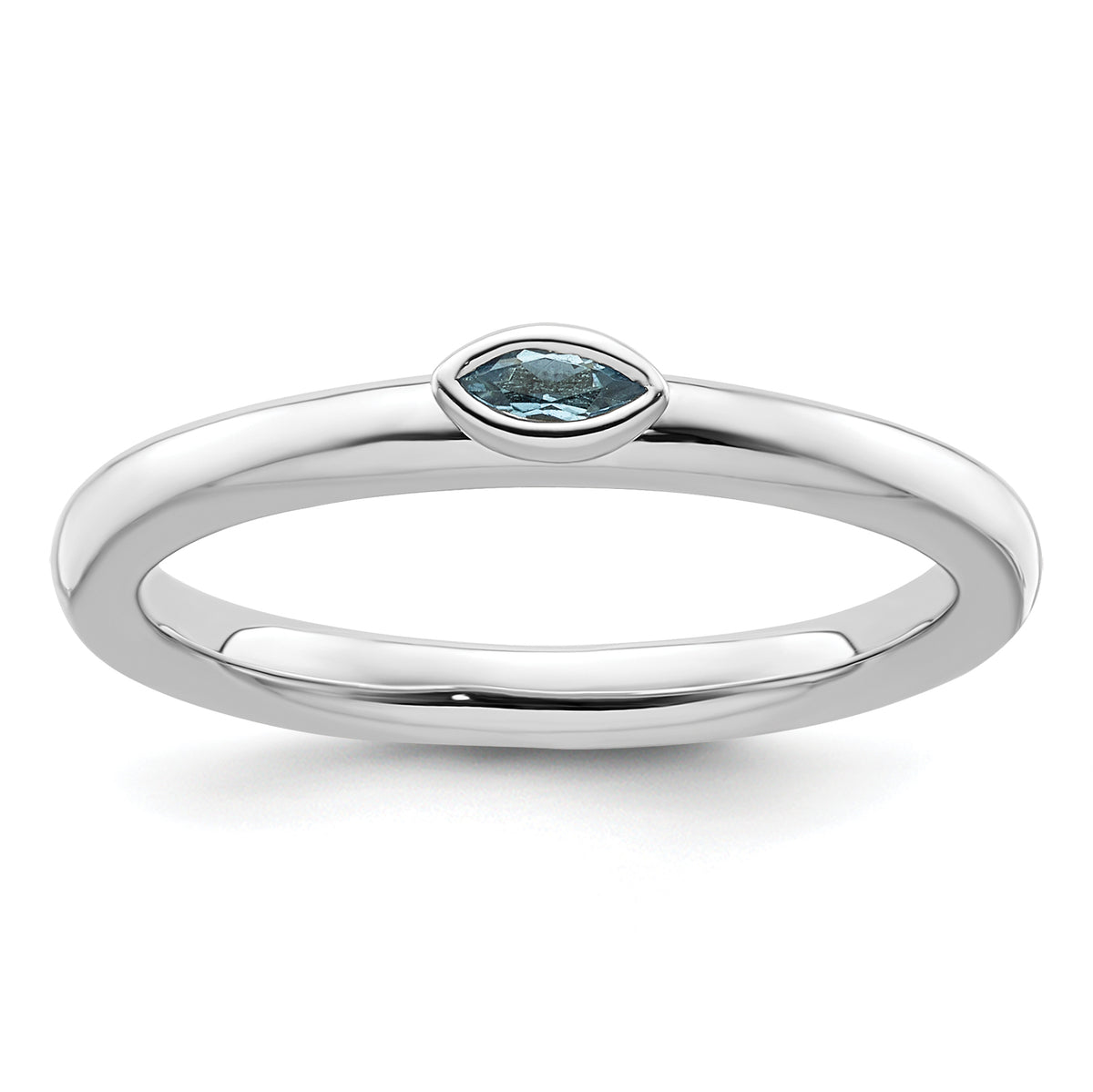 Sterling Silver Stackable Expressions Blue Topaz Ring - Sophia Jewelers