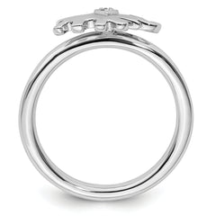 Sterling Silver Stackable Expressions Elephant Diamond Ring - Sophia Jewelers