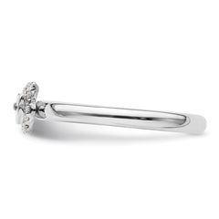 Sterling Silver Stackable Expressions Cat Diamond Ring - Sophia Jewelers