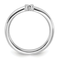 Sterling Silver Stackable Expressions Rhodium-plated X Ring - Sophia Jewelers