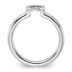 Sterling Silver Stackable Expressions Rhodium-plated O Ring - Sophia Jewelers