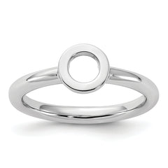 Sterling Silver Stackable Expressions Rhodium-plated O Ring - Sophia Jewelers