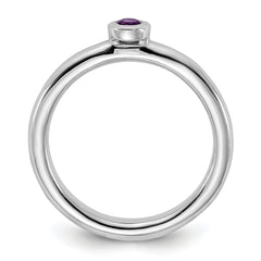 Sterling Silver Stackable Expressions Rhodium-plated Amethyst Ring - Sophia Jewelers