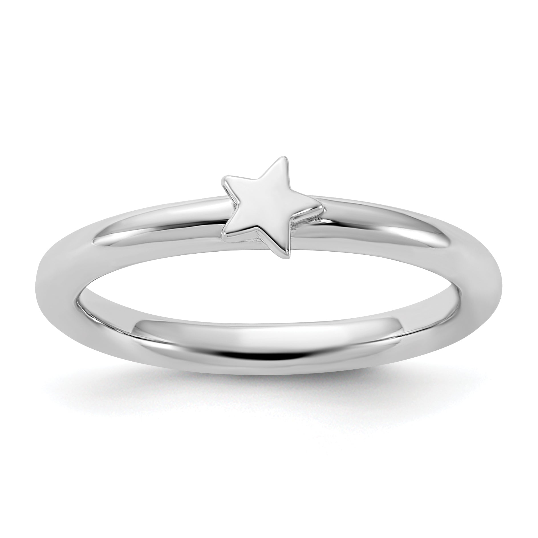 Sterling Silver Stackable Expressions Rhodium-plated Star Ring - Sophia Jewelers