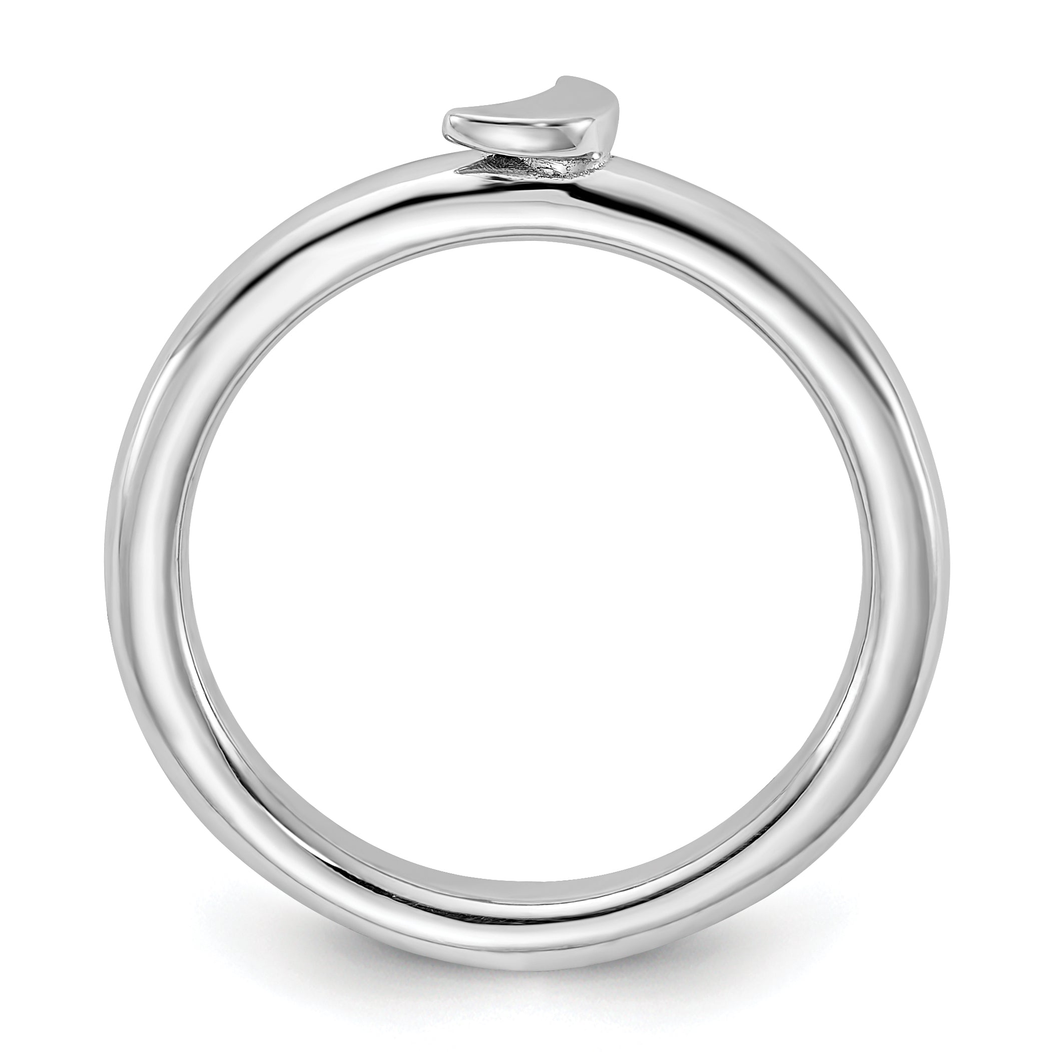 Sterling Silver Stackable Expressions Rhodium-plated Moon Ring - Sophia Jewelers