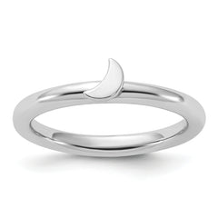 Sterling Silver Stackable Expressions Rhodium-plated Moon Ring - Sophia Jewelers