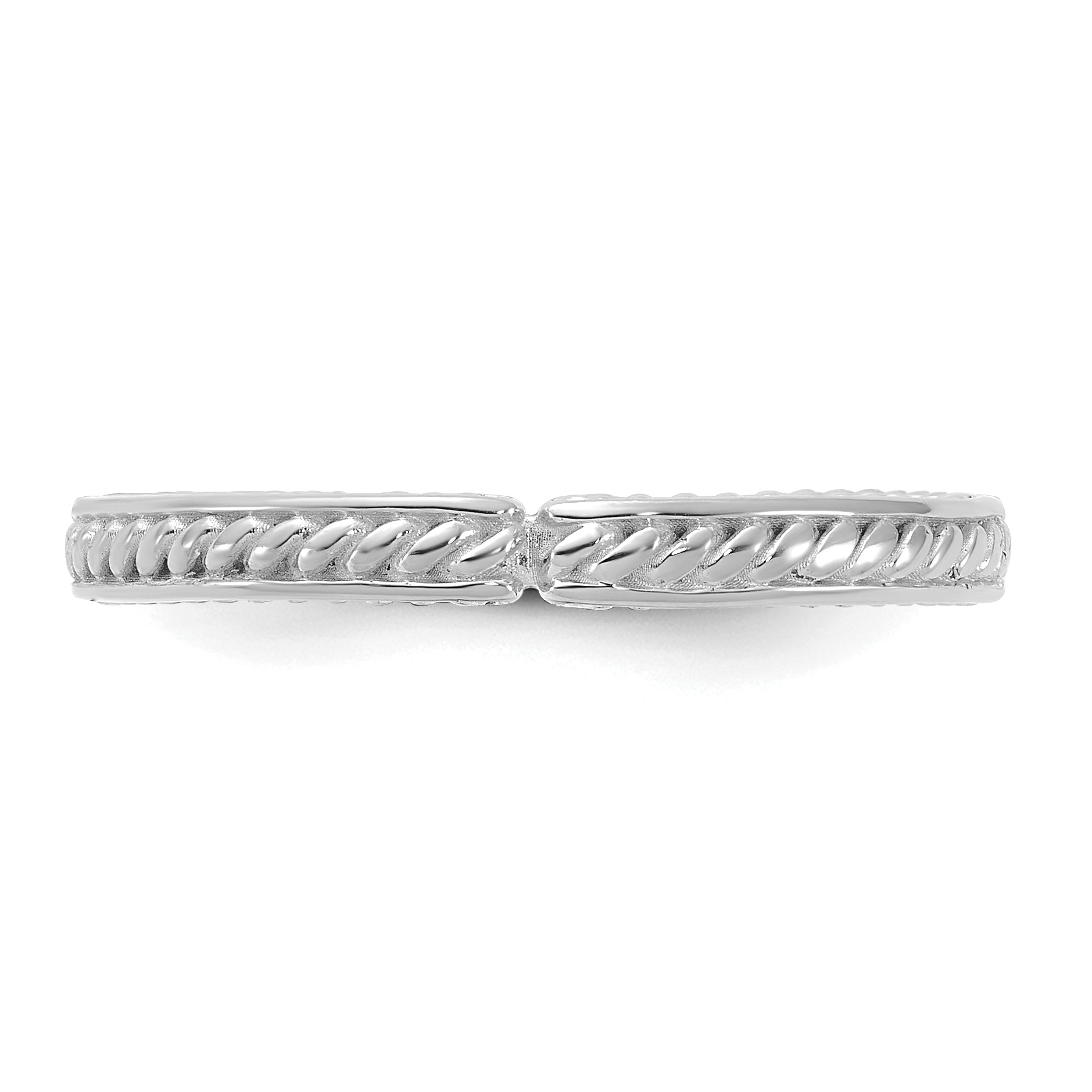 Sterling Silver Stackable Expressions Rhodium-plated Textured Ring - Sophia Jewelers