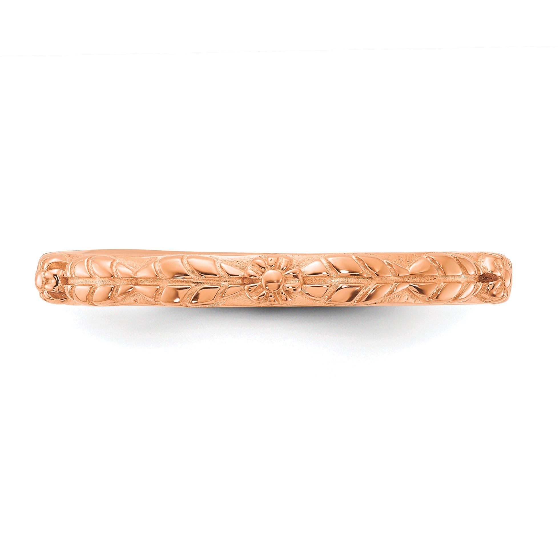 Sterling Silver Stackable Expressions Rose Gold-plated Textured Flowers Ring - Sophia Jewelers