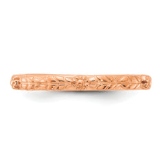 Sterling Silver Stackable Expressions Rose Gold-plated Textured Flowers Ring - Sophia Jewelers