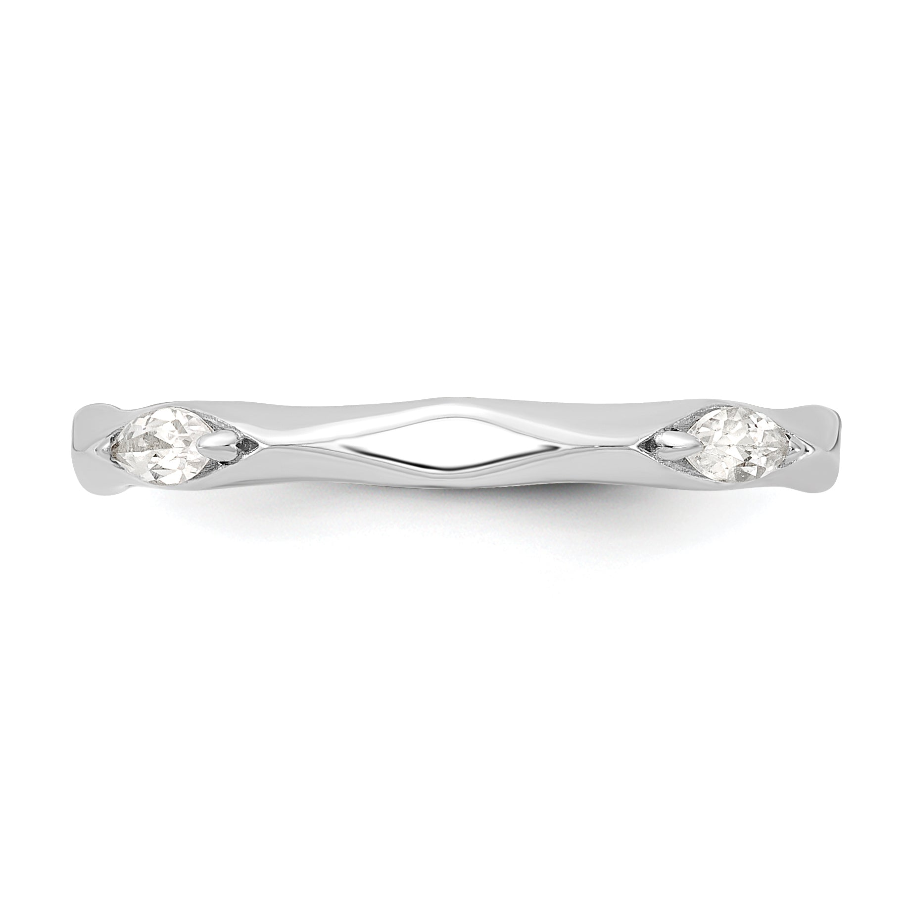 Sterling Silver Stackable Expressions Rhodium-plated White Topaz Ring - Sophia Jewelers