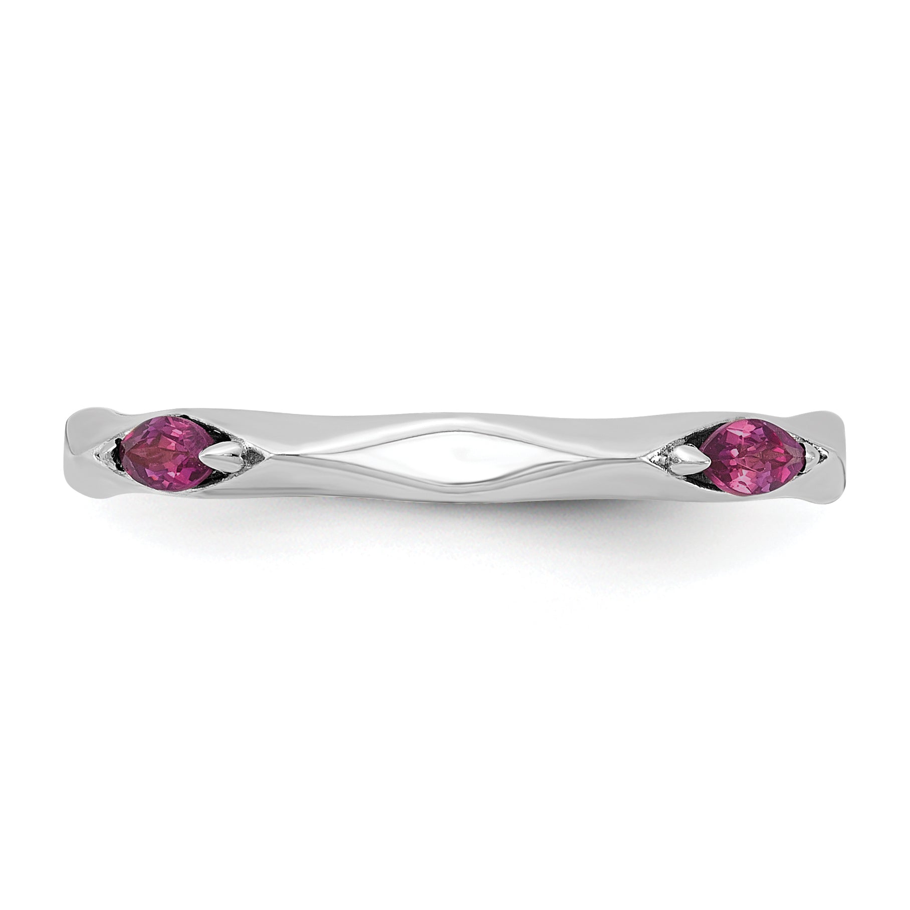 Sterling Silver Stackable Expressions Rhod-plated Rhodolite Garnet Ring - Sophia Jewelers