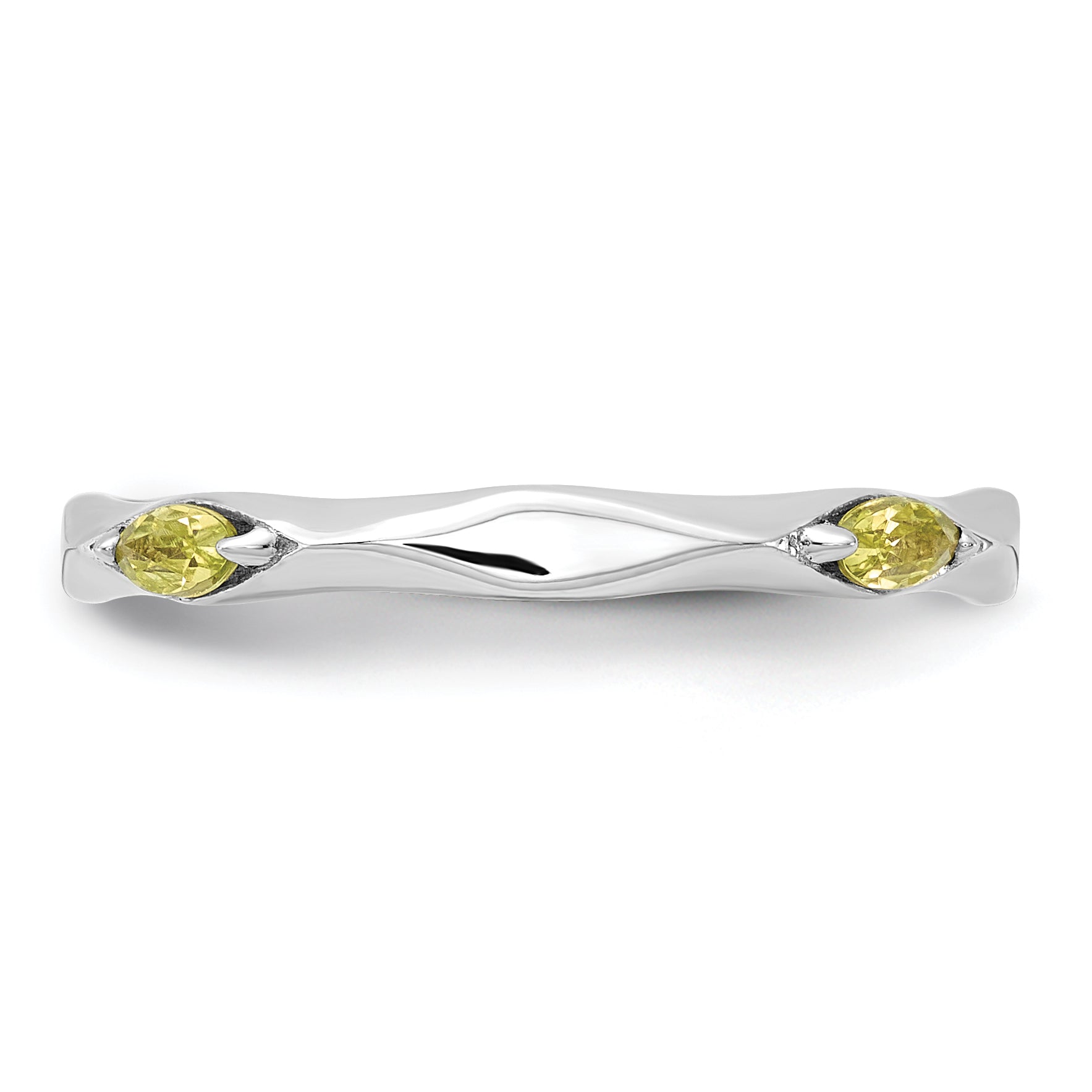 Sterling Silver Stackable Expressions Rhodium-plated Peridot Ring - Sophia Jewelers