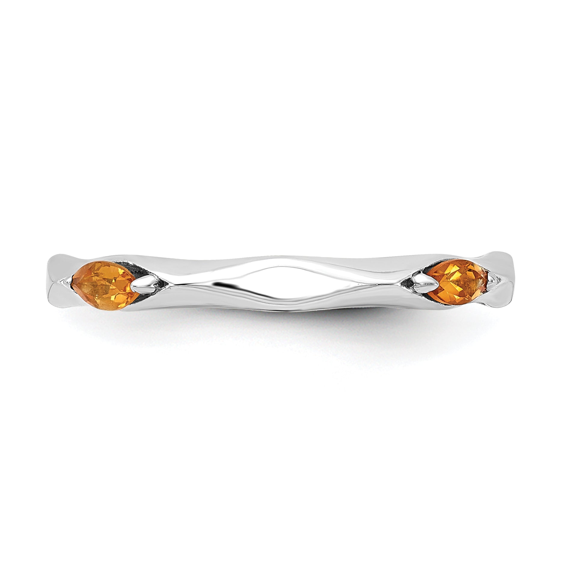 Sterling Silver Stackable Expressions Rhodium-plated Citrine Ring - Sophia Jewelers