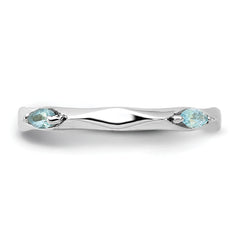 Sterling Silver Stackable Expressions Rhodium-plated Blue Topaz Ring - Sophia Jewelers