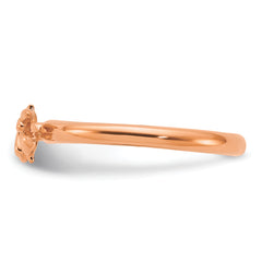 Sterling Silver Stackable Expressions Rose Gold-plated Bee Ring - Sophia Jewelers