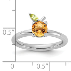 Sterling Silver Stackable Expressions RH-plated Citrine Peridot Orange Ring - Sophia Jewelers