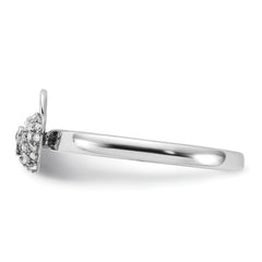 Sterling Silver Stackable Expressions Polished Diamond Heart Lock Ring - Sophia Jewelers