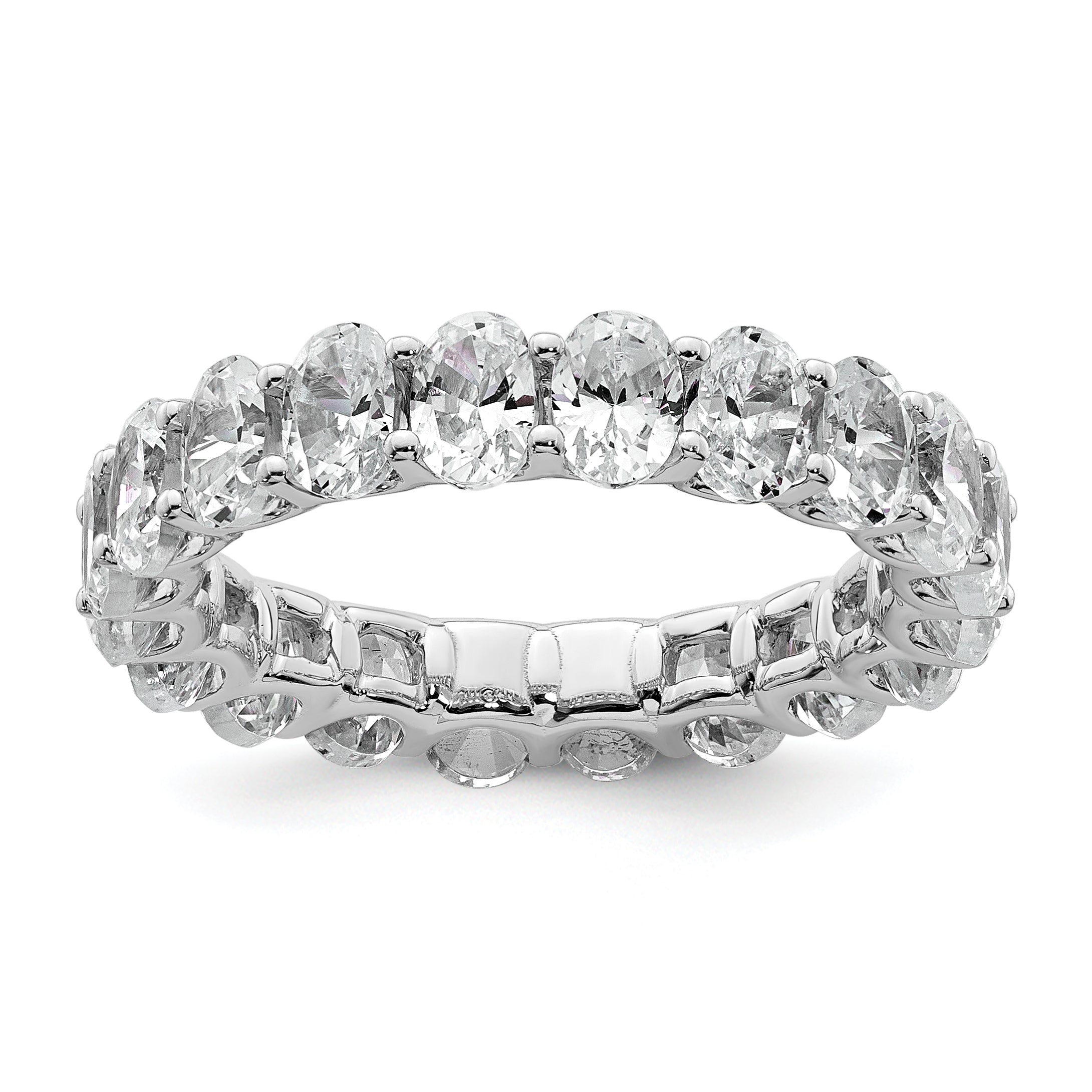 14KW Oval Lab Grown Diamond VS/SI FGH Eternity Band - Sophia Jewelers