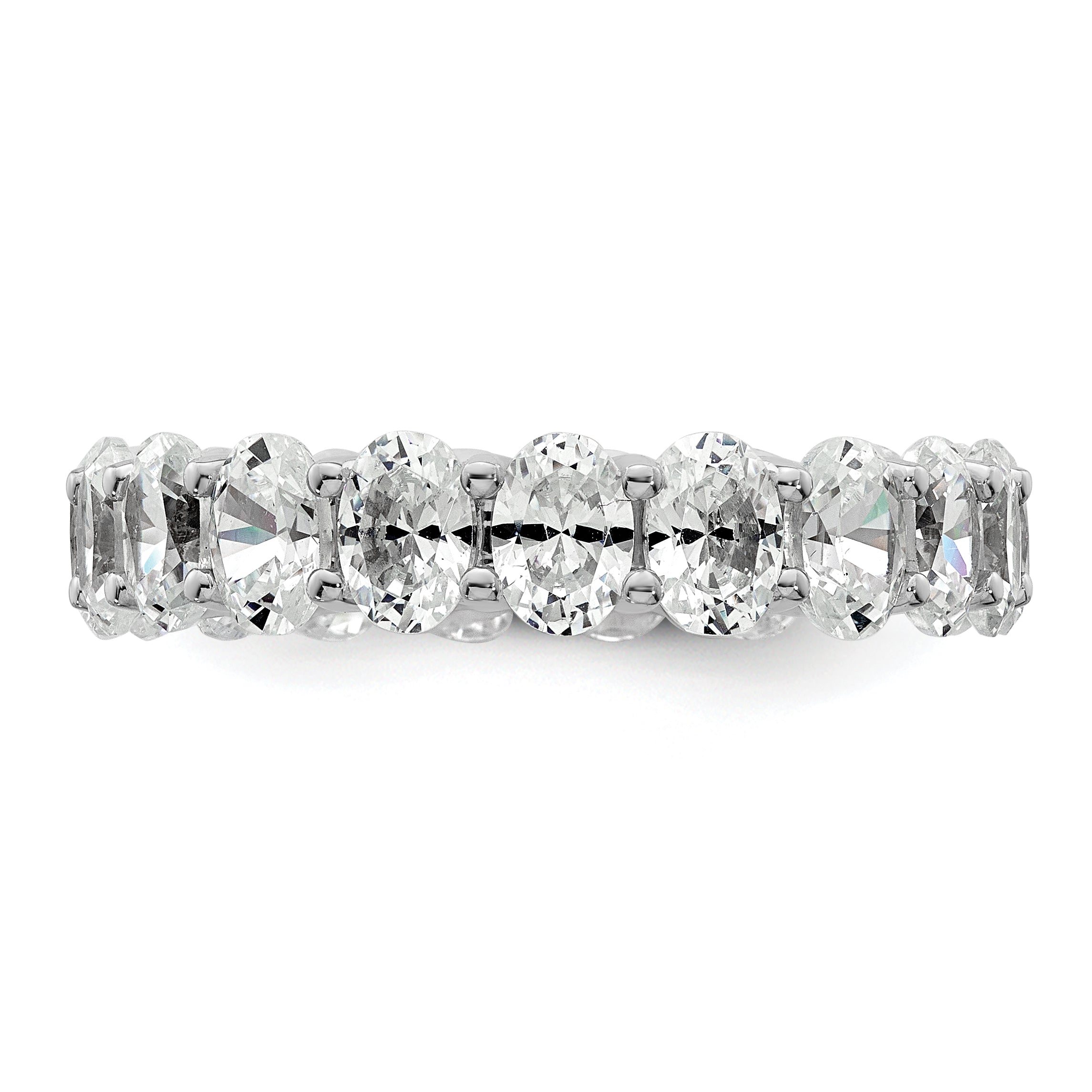 14KW Oval Lab Grown Diamond VS/SI FGH Eternity Band - Sophia Jewelers