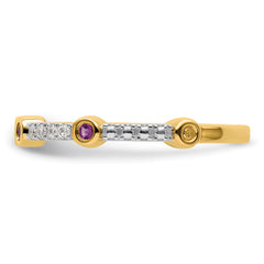 14k Stackable Expressions Amethyst and Diamond Ring - Sophia Jewelers