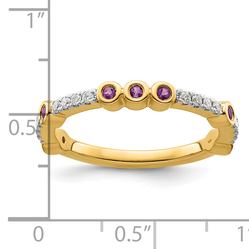 14k Stackable Expressions Amethyst and Diamond Ring - Sophia Jewelers