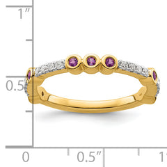 14k Stackable Expressions Amethyst and Diamond Ring - Sophia Jewelers