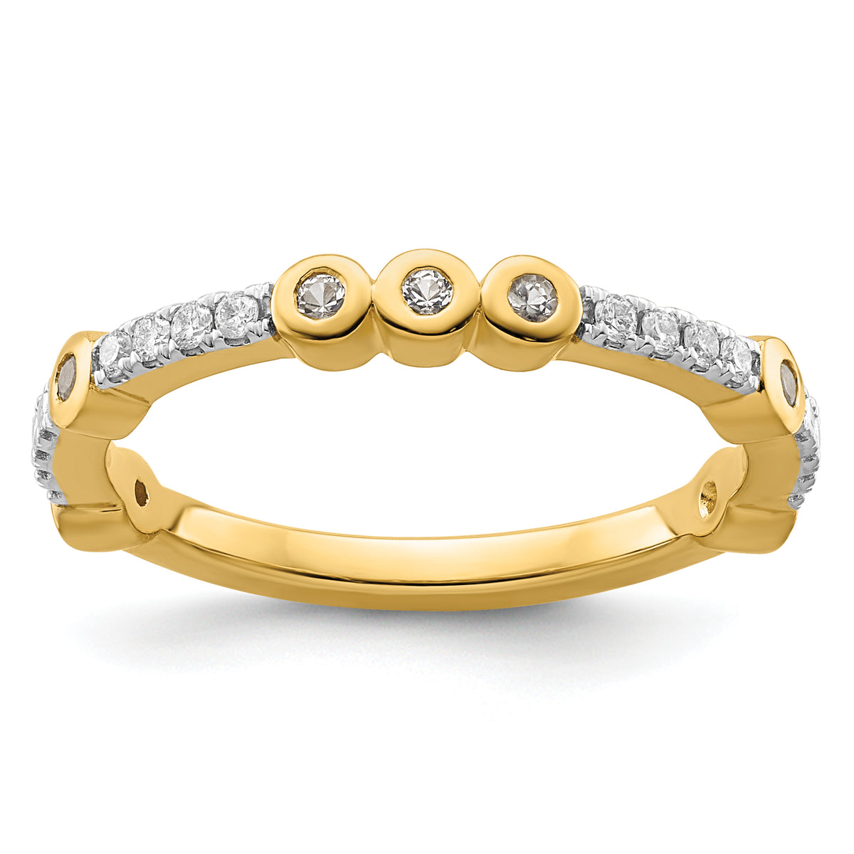 14k Stackable Expressions White Topaz and Diamond Ring - Sophia Jewelers