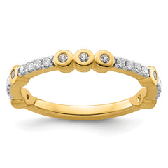 14k Stackable Expressions White Topaz and Diamond Ring - Sophia Jewelers