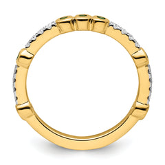 14k Stackable Expressions Created Emerald and Diamond Ring - Sophia Jewelers