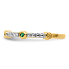 14k Stackable Expressions Created Emerald and Diamond Ring - Sophia Jewelers