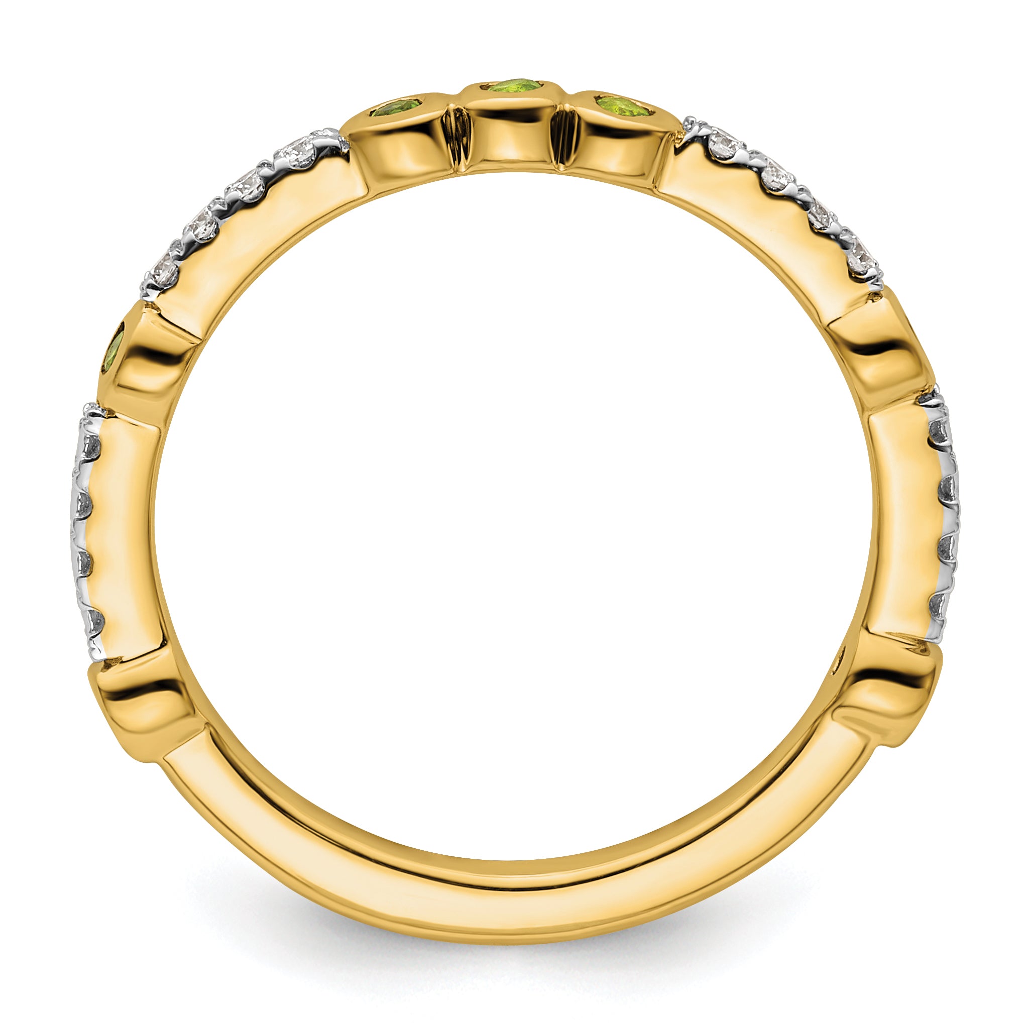 14k Stackable Expressions Peridot and Diamond Ring - Sophia Jewelers