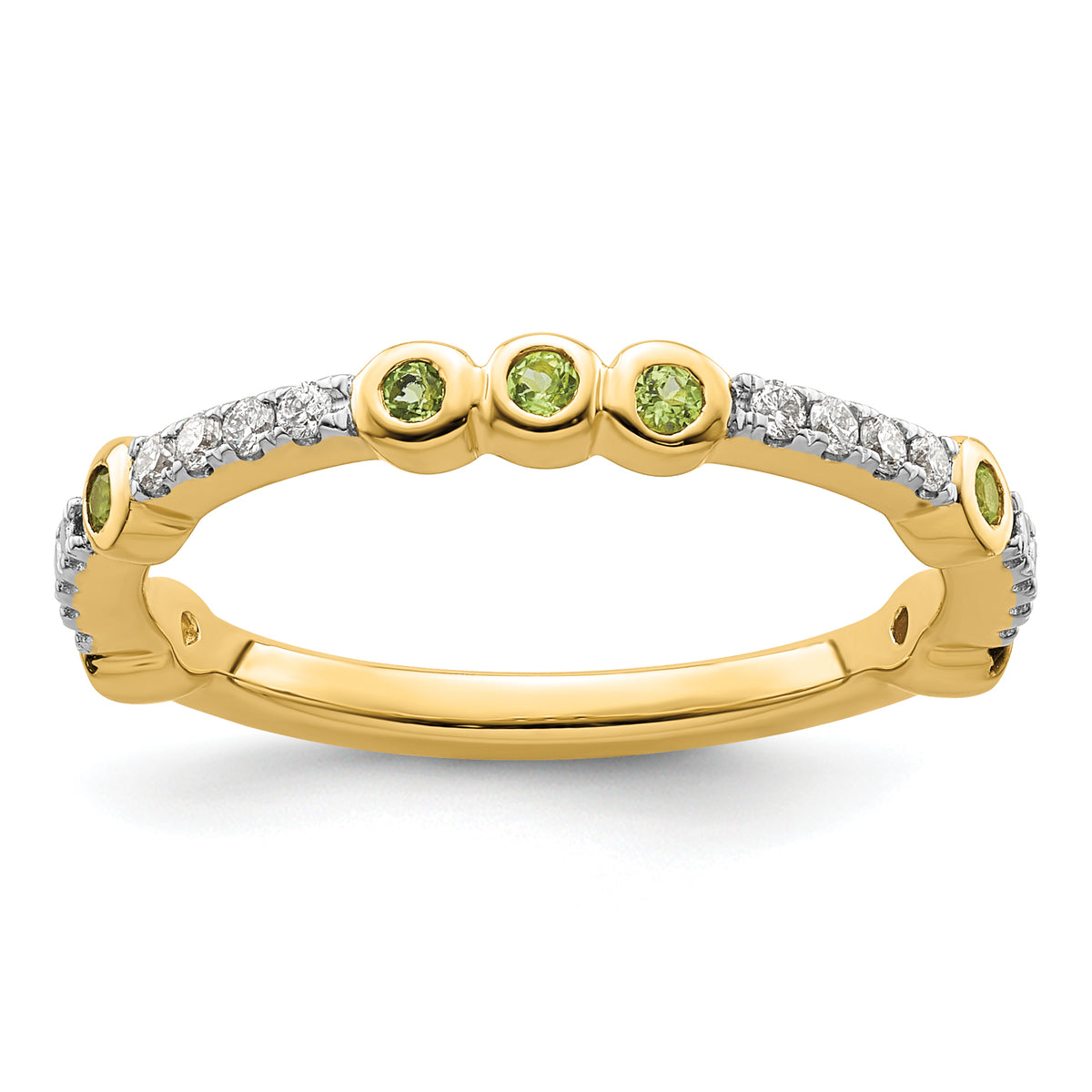 14k Stackable Expressions Peridot and Diamond Ring - Sophia Jewelers