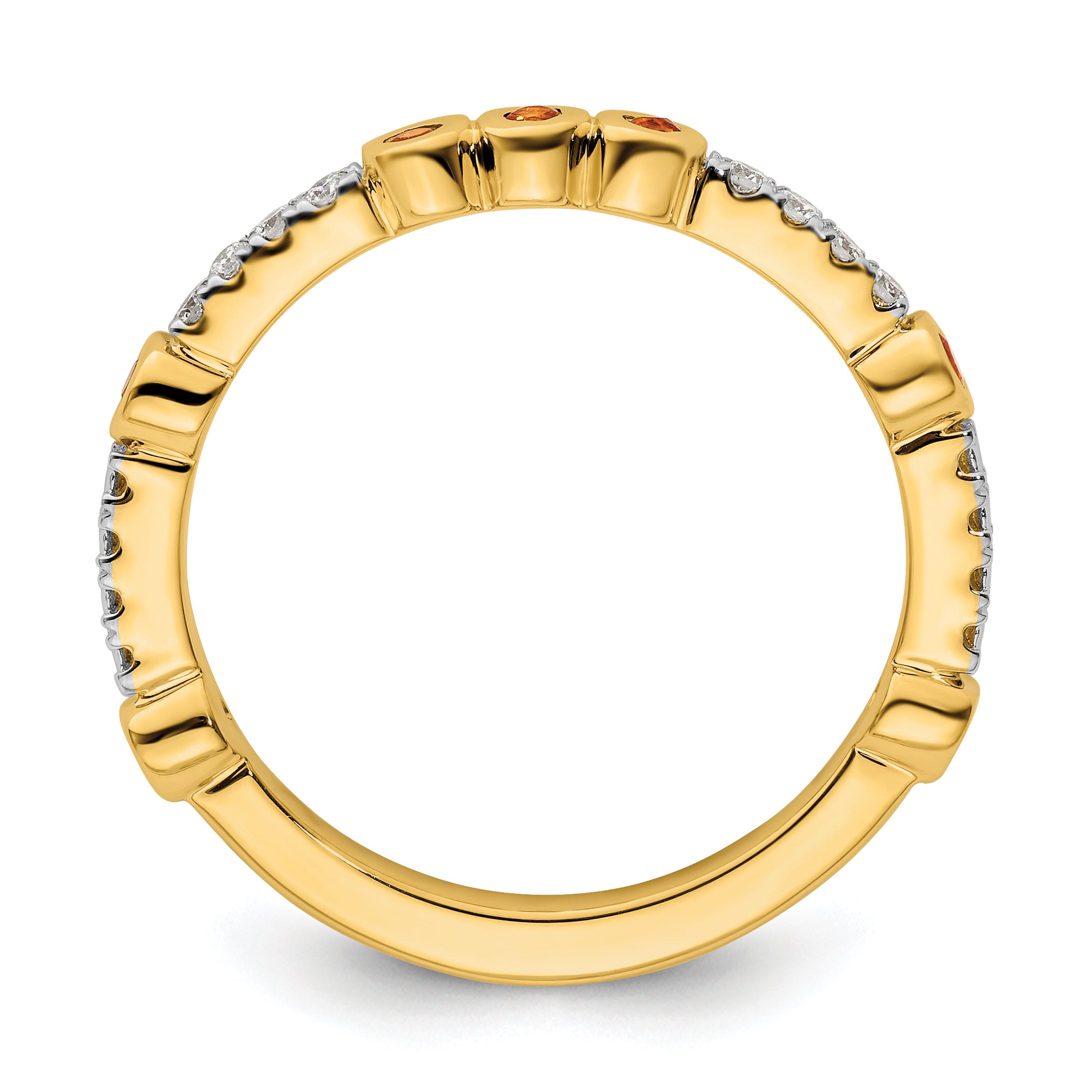 14k Stackable Expressions Citrine and Diamond Ring - Sophia Jewelers